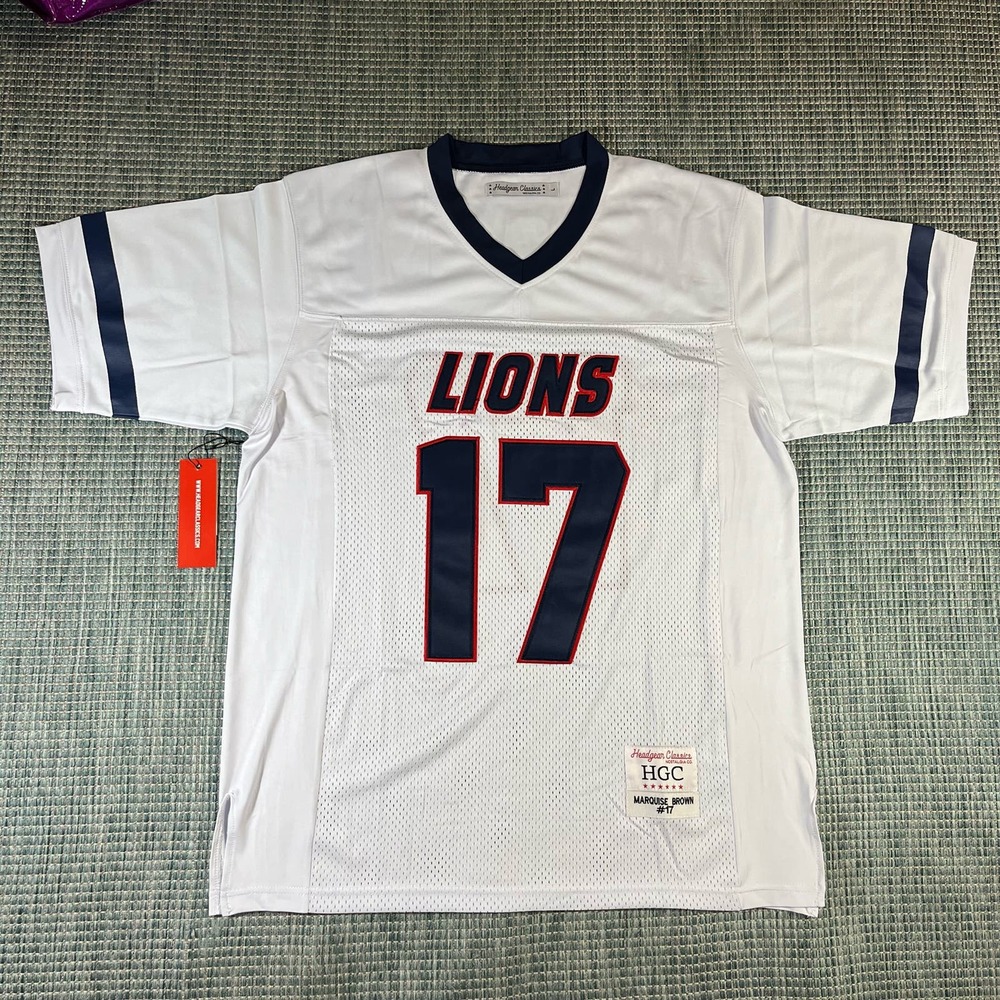 Headgear Classics Lions #17 Marquise Brown‎ White Mens sz L